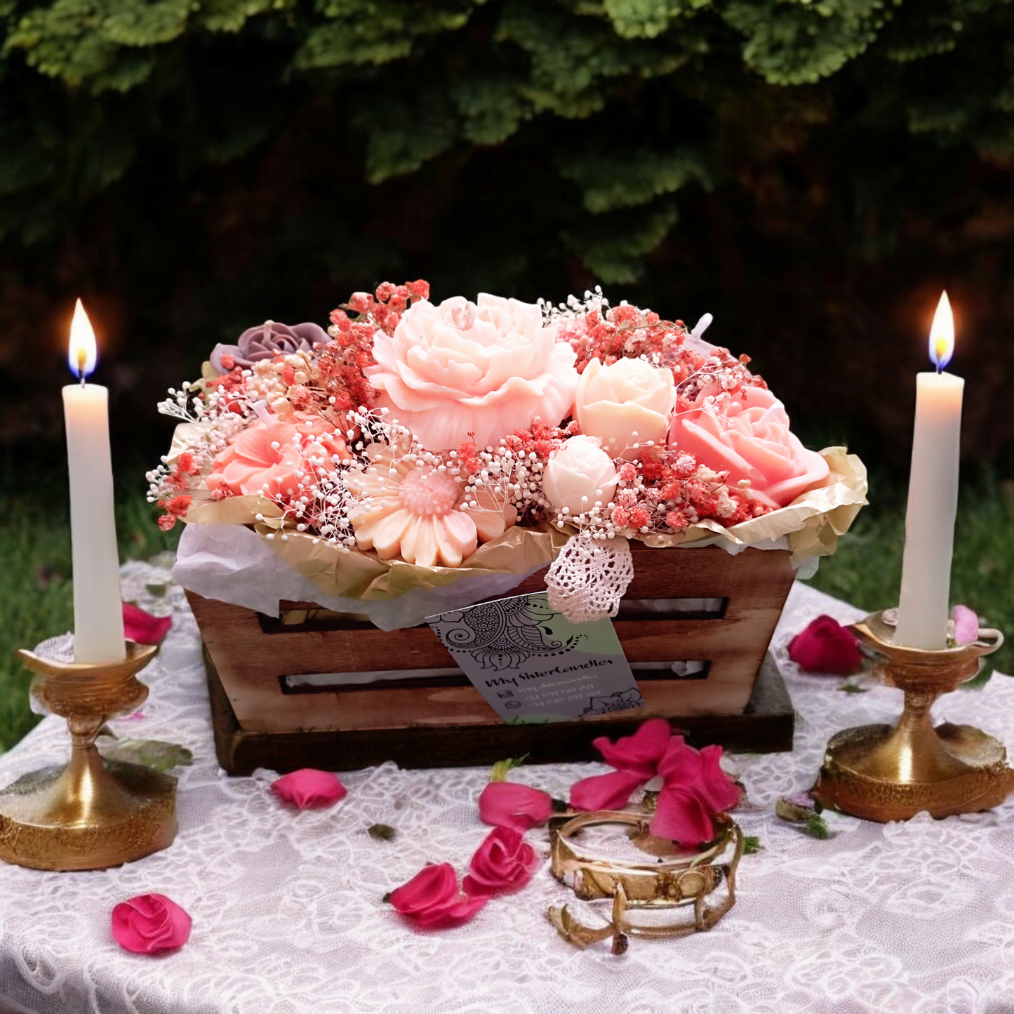 Centros flores velas  Personalizados